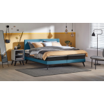 Boxspring Viggo Vlak Met Emma O2 Matras - 180 x 210 cm - oakland blauw