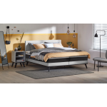 Boxspring Viggo Vlak Met Emma O2 Matras - 180 x 200 cm - towel grijs