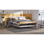 Boxspring Viggo Vlak Met Emma O2 Matras - 180 x 200 cm - oakland grijs