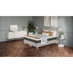 Emma Boxspring Elegant Vlak Met O2 Matras - 180 x 200 cm - light grey