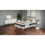 Emma Boxspring Elegant Vlak Met Originial Matras - 180 x 200 cm - light grey