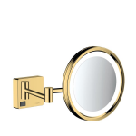 Hansgrohe AddStoris make-up spiegel met LED-verlichting en schakelaar 3x vergrotend 21,7 cm, goud