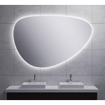 Wiesbaden Uovo spiegel asymmetrisch 90 cm met dimbare LED-verlichting en spiegelverwarming