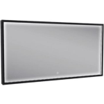 Wiesbaden Maro spiegel met LED verlichting en anticondens 70 x 50 cm, mat - Zwart