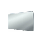 Emco Asis Pure spiegelkast met LED-verlichting en 3 deuren 120x70 cm, aluminium