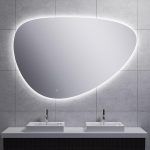 Wiesbaden Uovo spiegel asymmetrisch 70 cm met dimbare LED-verlichting en spiegelverwarming
