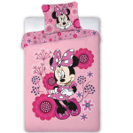 Disney Minnie Mouse Flowers - Dekbedovertrek - Eenpersoons - 140 X 200 Cm - - Roze