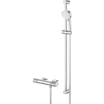 Grohe Grohtherm 1000 thermostatische opbouw douchemengkraan met glijstang en handdouche chroom 34835000