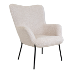 House Nordic Stoel in kunstlamshuid met zwarte benen "Glasgow" - L79xB70xH98 CM