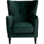 House Nordic Scandinavische stoel in donker fluweel met zwarte poten "Campo" L87xB87xH103 CM - Groen