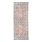 House Nordic Moderne/oranje ''Havana'' vloerkleed hal - L80xB200xH1 cm - Blauw