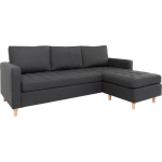 House Nordic Moderne lounge bank in donker met natuurlijke poten "Firenze" - L151-83xB219xH80 CM - Grijs