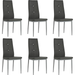 Vidaxl Eetkamerstoelen 43x43,5x96 Cm Kunstleer 6 St - Grijs