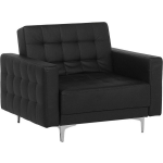 Beliani Aberdeen Fauteuil Kunstleer 88 X 106 Cm - Zwart