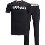 JACK & JONES - Loungeset met T-shirt en broek met logo op de borst in marineblauw