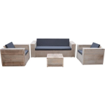 Loungeset ""Santa Monica"" Incl Kussens - Steigerhout - Bruin