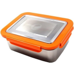 ECOtanka Rvs Lunchbox 2 Liter Zilver/ - Oranje