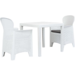 Vidaxl 3-delige Bistroset Rattan-look Kunststof - Blanco