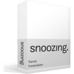 Snoozing Flanel Hoeslaken - 100% Geruwde Flanel-katoen - 1-persoons (70x200 Cm) - - Wit