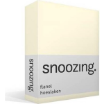 Snoozing Flanel Hoeslaken - 100% Geruwde Flanel-katoen - 2-persoons (120x200 Cm) - Ivoor - Wit