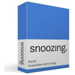 Snoozing - Flanel - Hoeslaken - Extra Hoog - 120x200 - Meermin - Blauw