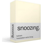 Snoozing - Katoen - Extra Hoog - Hoeslaken - 200x200 - Ivoor - Wit