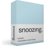 Snoozing - Katoen - Extra Hoog - Hoeslaken - 70x200 - Hemel - Blauw