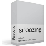 Snoozing - Katoen - Extra Hoog - Hoeslaken - 100x220 - - Grijs