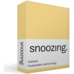 Snoozing - Katoen - Extra Hoog - Hoeslaken - 120x200 - - Geel