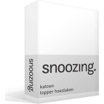 Snoozing - Katoen - Topper - Hoeslaken - 90x210 - - Wit