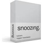 Snoozing - Katoen - Topper - Hoeslaken - 180x220 - - Grijs