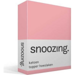 Snoozing - Katoen - Topper - Hoeslaken - 80x220 - - Roze