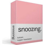 Snoozing - Katoen - Topper - Hoeslaken - 90x210 - - Roze
