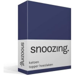 Snoozing - Katoen - Topper - Hoeslaken - 90x200 - Navy - Blauw