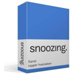 Snoozing - Flanel - Topper - Hoeslaken - 70x200 Cm - - Blauw