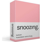 Snoozing - Katoen - Extra Hoog - Hoeslaken - 200x220 - - Roze