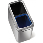 Simplehuman Afvalemmer Slim Open Recycler, 2x 10 Liter - - Silver