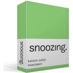 Snoozing - Katoen-satijn - Hoeslaken - 100x200 - Lime - Groen