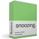 Snoozing - Katoen-satijn - Hoeslaken - 150x200 - Lime - Groen