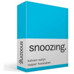 Snoozing - Katoen-satijn - Topper - Hoeslaken - 90x220 - - Turquoise