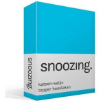 Snoozing - Katoen-satijn - Topper - Hoeslaken - 100x220 - - Turquoise