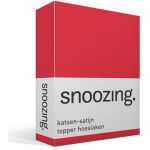 Snoozing - Katoen-satijn - Topper - Hoeslaken - 90x210 - - Rood