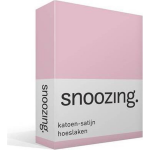 Snoozing - Katoen-satijn - Hoeslaken - 100x200 - - Roze