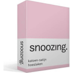 Snoozing - Katoen-satijn - Hoeslaken - 120x200 - - Roze