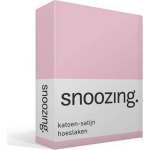 Snoozing - Katoen-satijn - Hoeslaken - 150x200 - - Roze