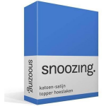 Snoozing - Katoen-satijn - Topper - Hoeslaken - 90x200 - Meermin - Blauw
