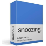 Snoozing - Katoen-satijn - Topper - Hoeslaken - 90x210 - Meermin - Blauw