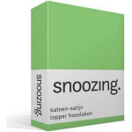 Snoozing - Katoen-satijn - Topper - Hoeslaken - 80x200 - Lime - Groen