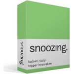 Snoozing - Katoen-satijn - Topper - Hoeslaken - 90x200 - Lime - Groen