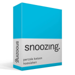 Snoozing - Hoeslaken -90x210 - Percale Katoen - - Turquoise